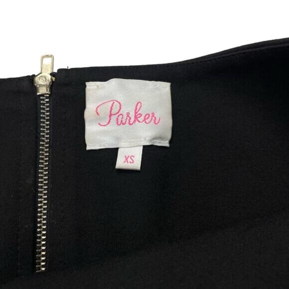 PARKER High Low Pleated A-Line Skirt Sz XS Black - Picture 4 of 5